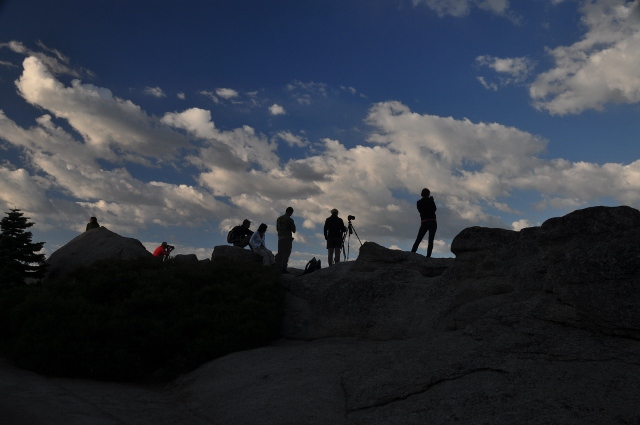 people photographing the view at Glacier Point